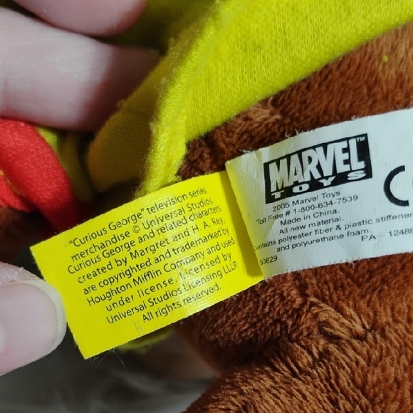SALE! Curious George 2005 Marvel Plush Toy & Yellow Shirt W 39 USA Stamp (X-66) - Picture 8 of 11